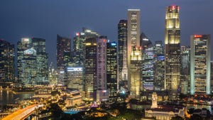 Downtown Singapore at night