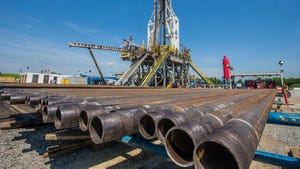 Crane and pipelines during a construction project