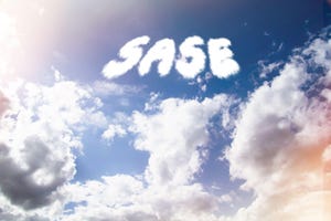 Image of SASE text written in the clouds.