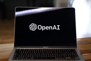 OpenAI logo on laptop