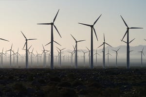 Wind farm powering a data center