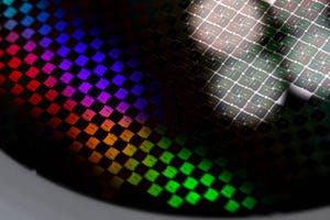 Macro shot of semiconductor wafer