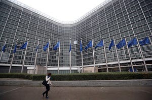 The European Commission building is pictured on October 2014 in Brussels, Belgium.