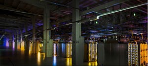 A data hall inside Google's data center in Hamina, Finland