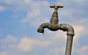 groundwater spout with water drop