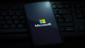 Microsoft logo on a smartphone