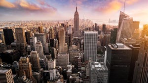 Photograph of New York City skyline.