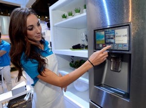 Image of a smart IoT connected refrigerator.