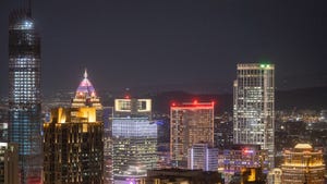 Taipei skyscrapers at night