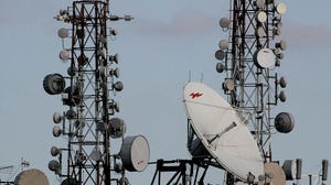 Wireless towers and satellite dishes in Caracas, 2009