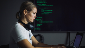 female employee working on a computer