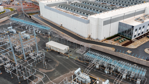 A power substation near a data center in Ashburn, Virginia