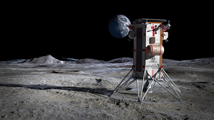 Data center on the moon - 3D concept